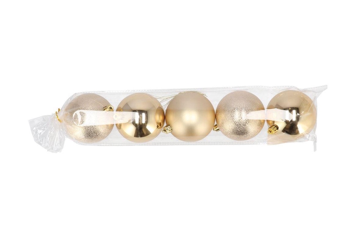 <h4>Deco Unbreakable Gold Ball Set 5 80mm</h4>