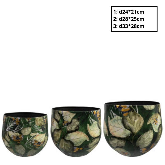 <h4>Metal Bee Green pot S/3 d33*28cm</h4>