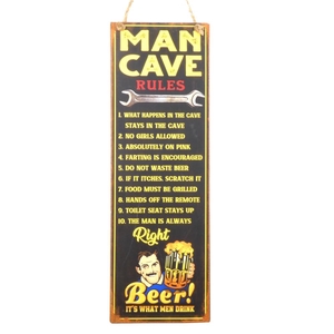 Wall Hanger Metal Mancave Rule