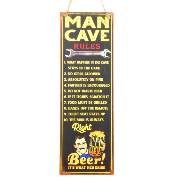 <h4>Wall Hanger Metal Mancave Rule</h4>