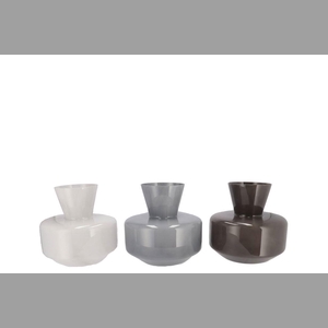 Beau Dutch Grey Mix Neck Sphere Vase Ass 21x20cm