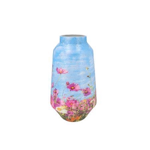 April Flower Blue Vase Iron 20x20x39cm