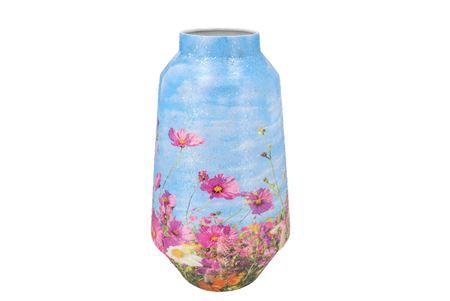 <h4>April Flower Blue Vase Iron 20x20x39cm</h4>
