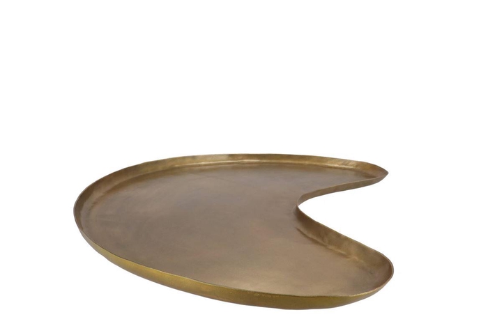 Hawley Antique Gold Tray Organic Metal 52x34cm