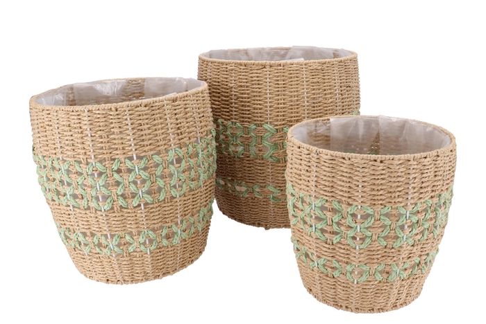 Gaby Pistache Pot S/3 37x38/32x34/27x28cm Nm