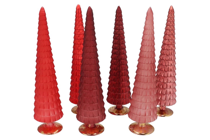 <h4>Twinkle Red Mix Glass Tree Matt Ass 9x45cm</h4>