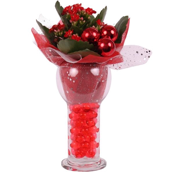 <h4>Christmas Arr. Indoor Glass Sphere Cylinder Vase Ø09cm 1PP</h4>
