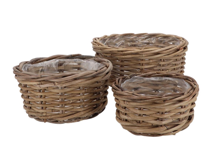 <h4>Rattan Kuboo Basket Round Low S/3 D20/25/30 H10/12/15</h4>