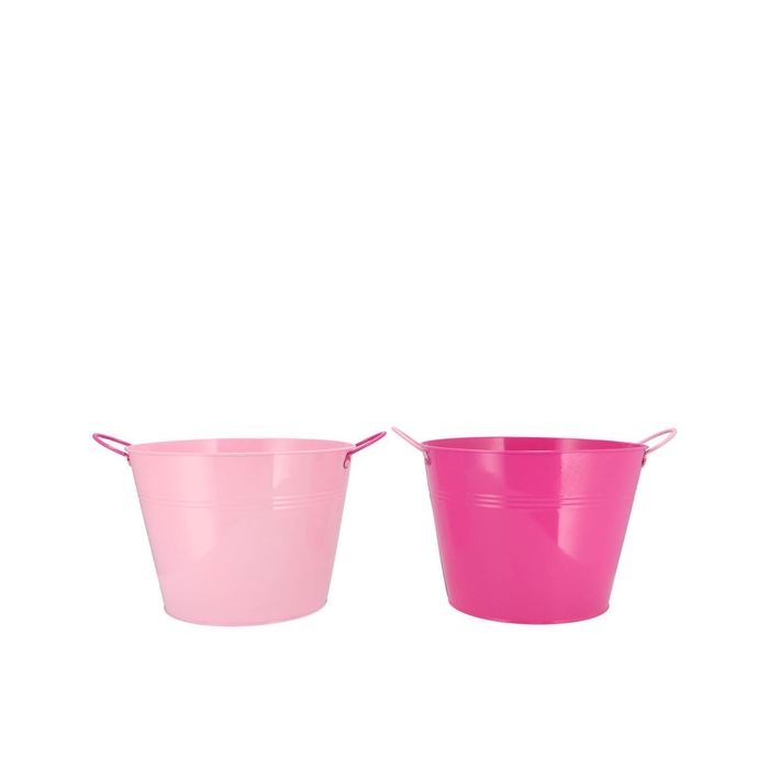 <h4>Zinc Basic Fuchsia/pink Ears Bucket 19x16cm</h4>