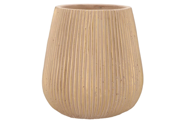 Stripes Sand Gold Pot 14x15cm Nm