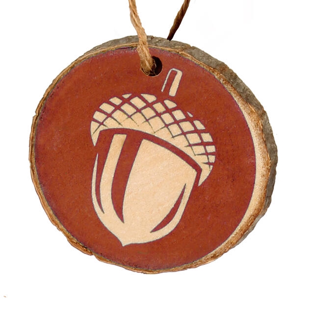 <h4>Hanger Acorn hout 6cm+16cm touw bruin</h4>