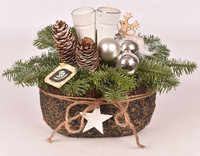 <h4>Cement ovaal met ster 21x12cm</h4>