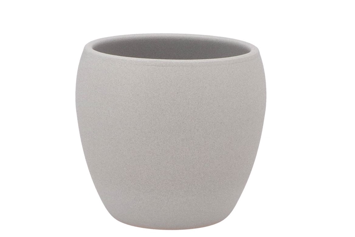 Vinci Matt Grey Flower Pot 14x13cm