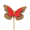 Pick butterfly kraft 7x9cm+50cm stick red