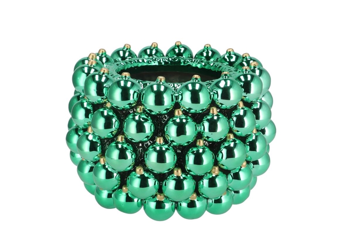 <h4>Christmasball Green Pot 22x22x15cm</h4>