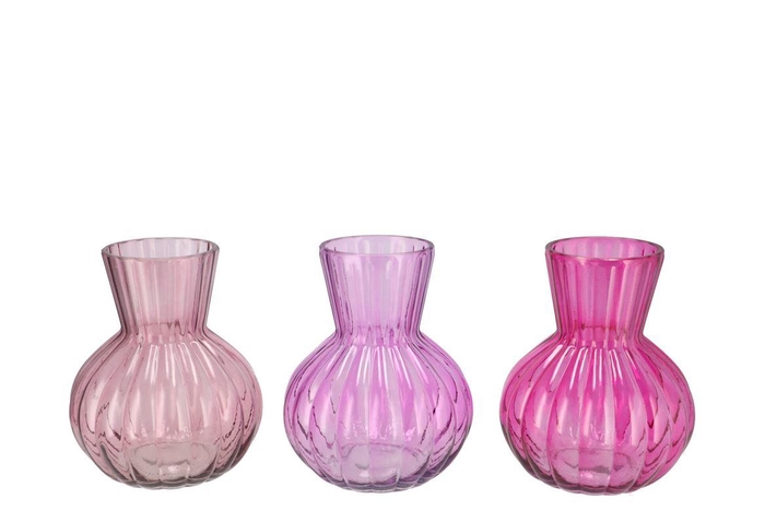 <h4>Feline Pink Mix Vase Ass 14x17cm</h4>