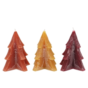 Candle Frosty Pine Tree Autumn Spices Mix 12x15cm Ass