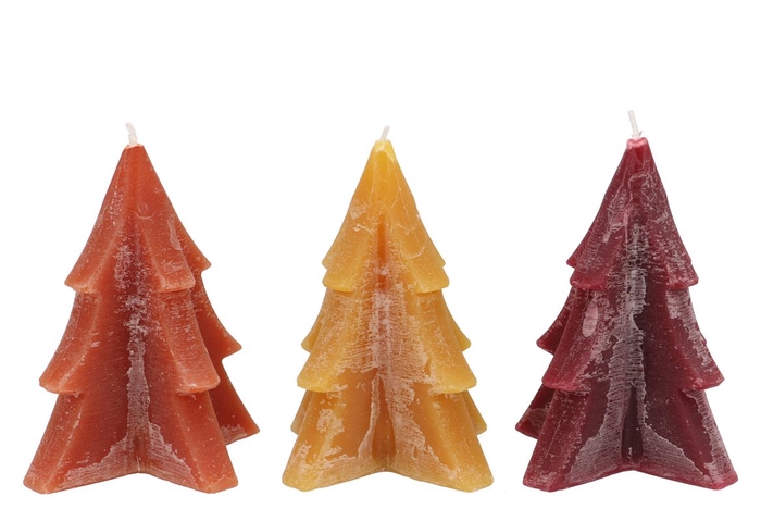 <h4>Candle Frosty Pine Tree Autumn Spices Mix 12x15cm Ass</h4>