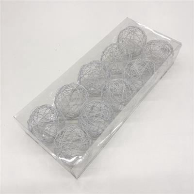 <h4>WIREBALL DROOGBL BEWERKT H% WIREBALL WHITE Ø 8 CM (X10)</h4>