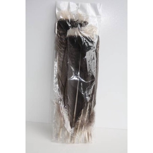 PLUIM KALKOEN BLACK MET WITTE TOP