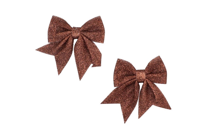 <h4>Deco Shine Bow Scottish Copper 12x13cm P/2</h4>