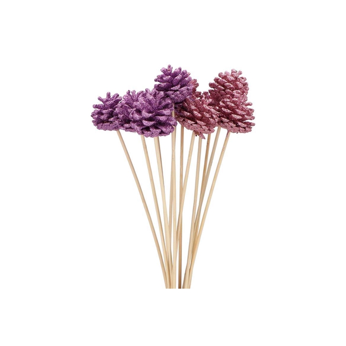 <h4>Pick Shine Pinecone Nat Lila/pink Glitter 50cm Ass</h4>