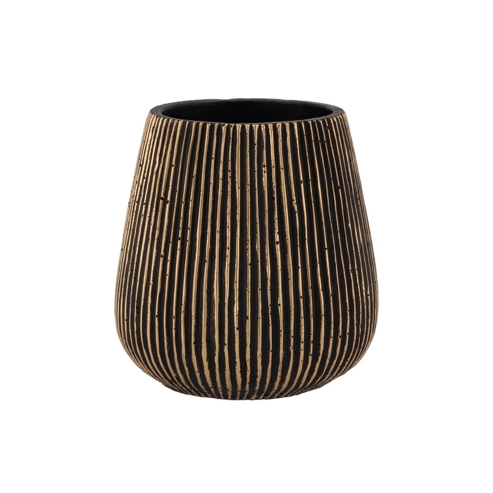 <h4>Stripes Black Gold Pot 14x15cm Nm</h4>