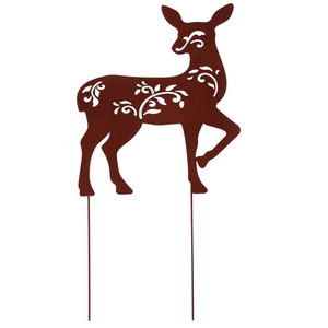 Dec Metal Reindeer on Stick 37cm