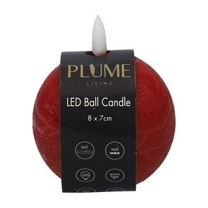 Ball LED candle Lumina1 RC d8xh7 red