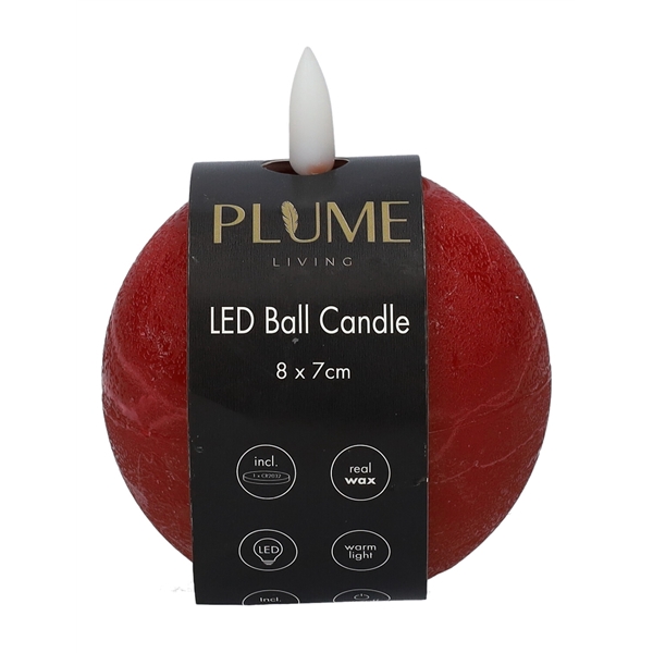 <h4>Ball LED candle Lumina1 RC d8xh7 red</h4>