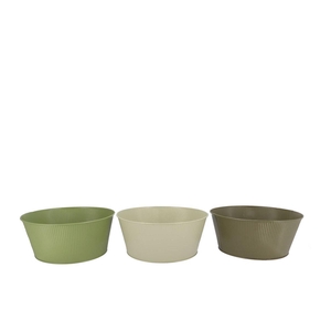 Zinc Summer Green Mix Bowl Striped Ass 28x12x22cm