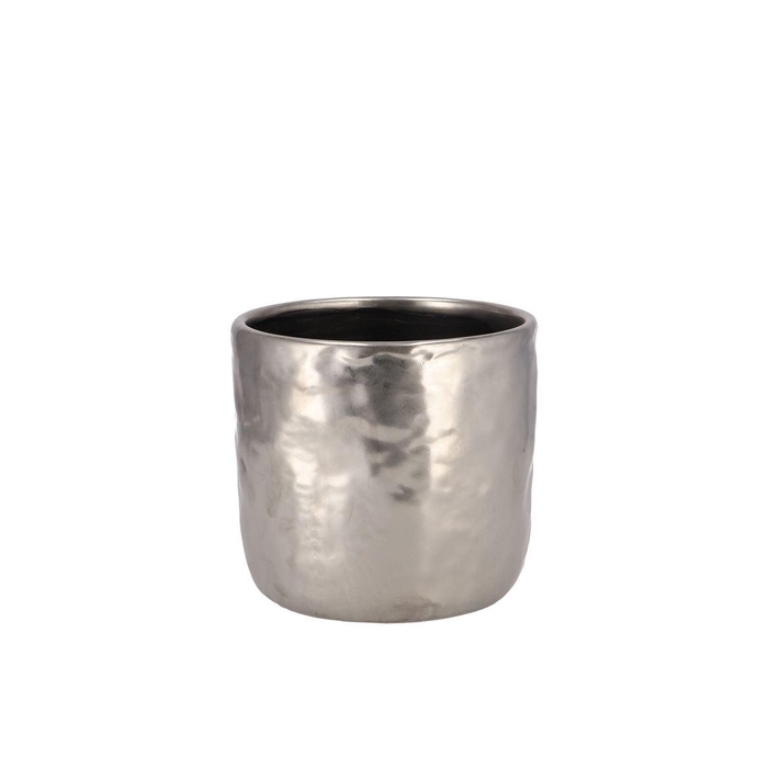 <h4>Iron Stone Silver Glazed Pot 9x8cm</h4>
