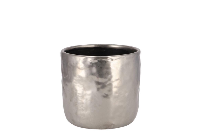 <h4>Iron Stone Silver Glazed Pot 9x8cm</h4>