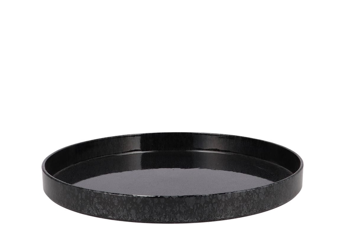 Melamine Wild Black Tray Round 32x32x3cm Nm