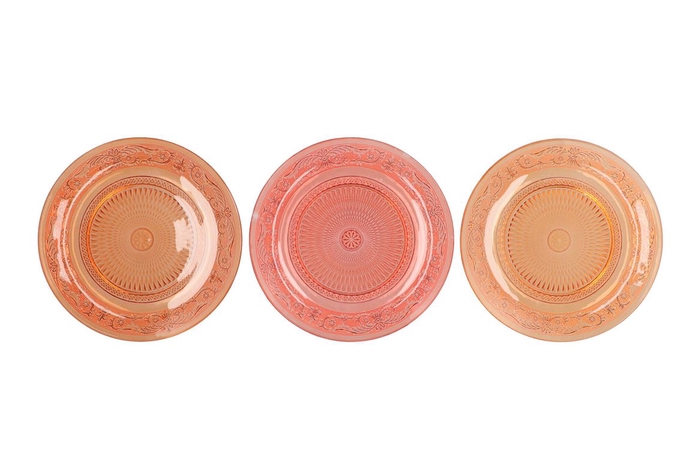 <h4>Dayah Coral Sunset Glass Plate 29x2,5cm Ass P/1</h4>