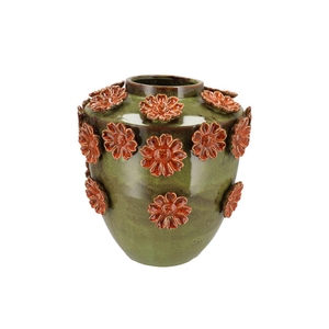 Riva Green Vase Flower 35x35x35cm