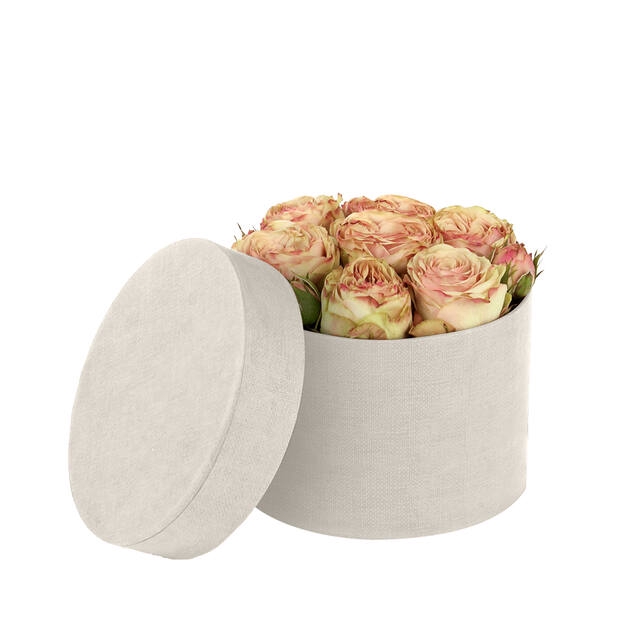 <h4>Hat box Fabric carton 14xH10cm sand</h4>