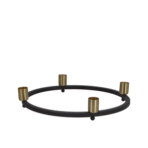 Ariana Black/gold 4x Candle Holder 27cm