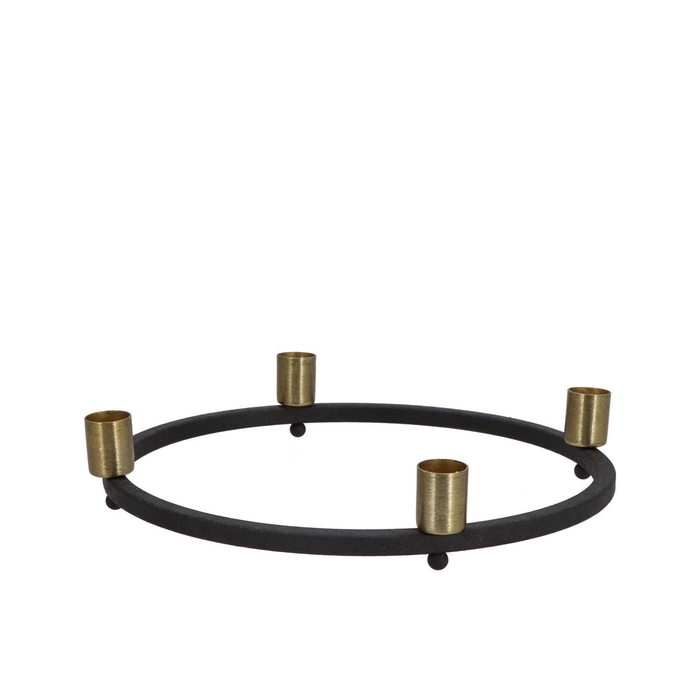 <h4>Ariana Black/gold 4x Candle Holder 27cm</h4>