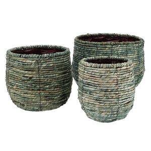 Loftier Green Basket Set 3 18x20/24x22/32x24cm