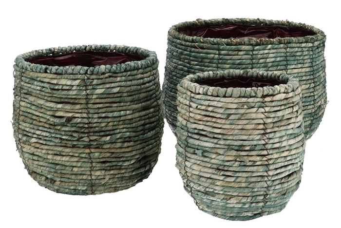 <h4>Loftier Green Basket Set 3 18x20/24x22/32x24cm</h4>