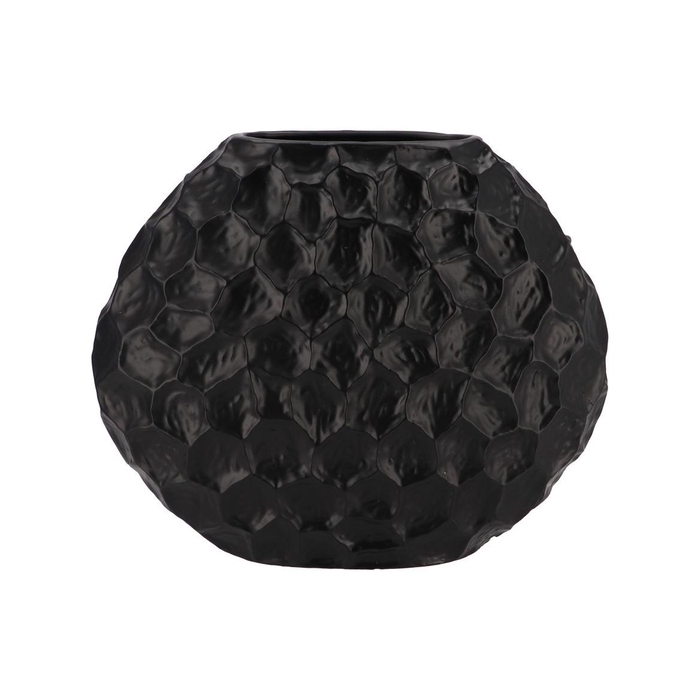 <h4>Inga Jada Black Oval Vase Structure 41x15x33cm Nm</h4>