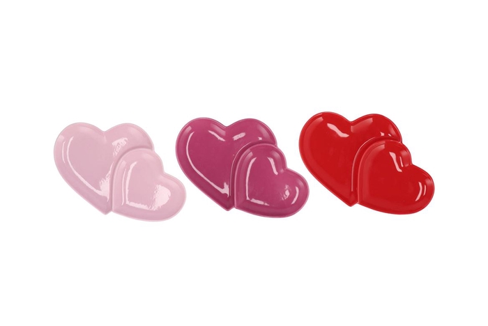 <h4>Love Sweet Pink Mix Plate 2 Hearts Ass 23x15x3cm</h4>