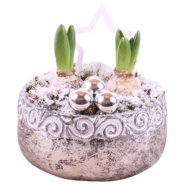 <h4>Christmas Arr.Hyacint Ceramic Ceramic Ornament Silver ø17cm 2PP</h4>