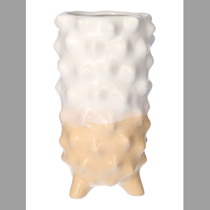 DF03-710612900 - Vase Spike d13xh22.5 salmon / white