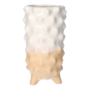 DF03-710612900 - Vase Spike d13xh22.5 salmon / white