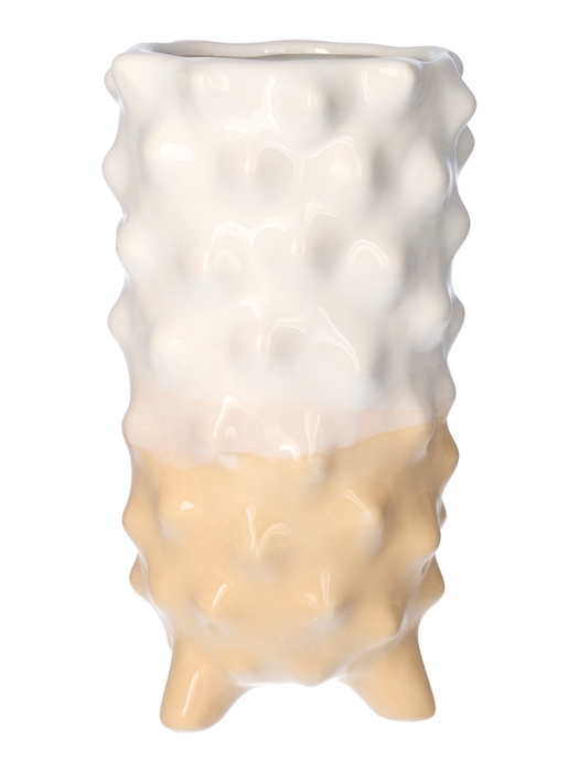 <h4>DF03-710612900 - Vase Spike d13xh22.5 salmon / white</h4>