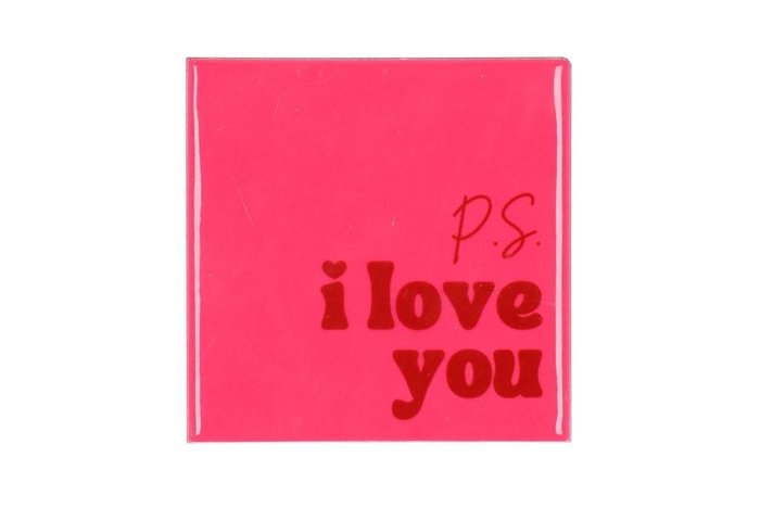 <h4>Tile Ps I Love You Pink 10x10x1cm</h4>