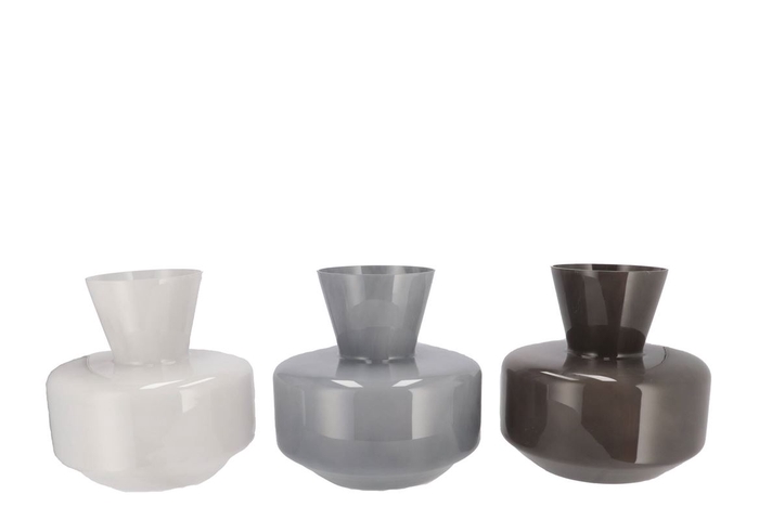 <h4>Beau Dutch Grey Mix Neck Sphere Vase Ass 26x25cm</h4>