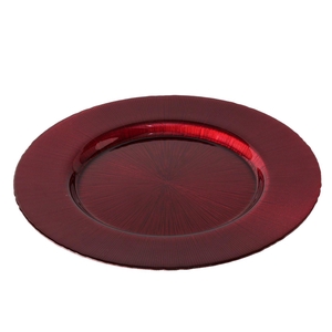 Plate Relin, D 33,00 cm, Glass lacquered, Single-colour, Red glass laquered red, 4066076605156, 2069813